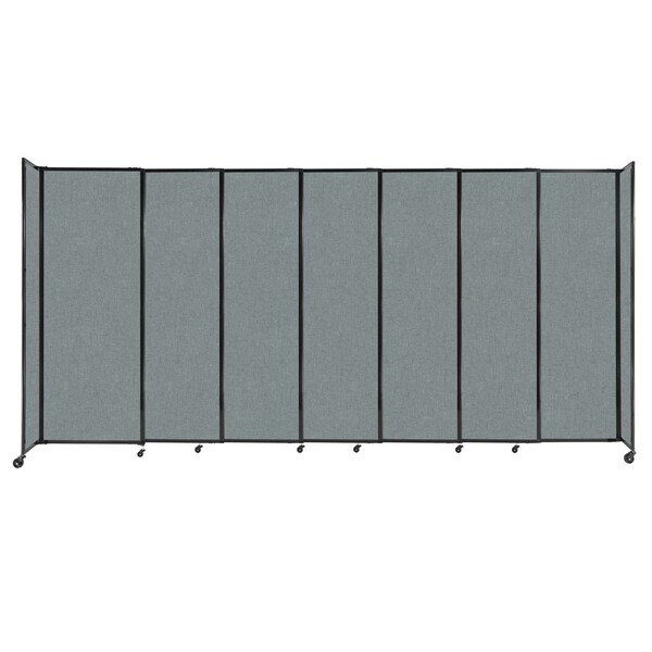 StraightWall Sliding Portable Partition 15'6" x 7'6" Sea Green Fabric